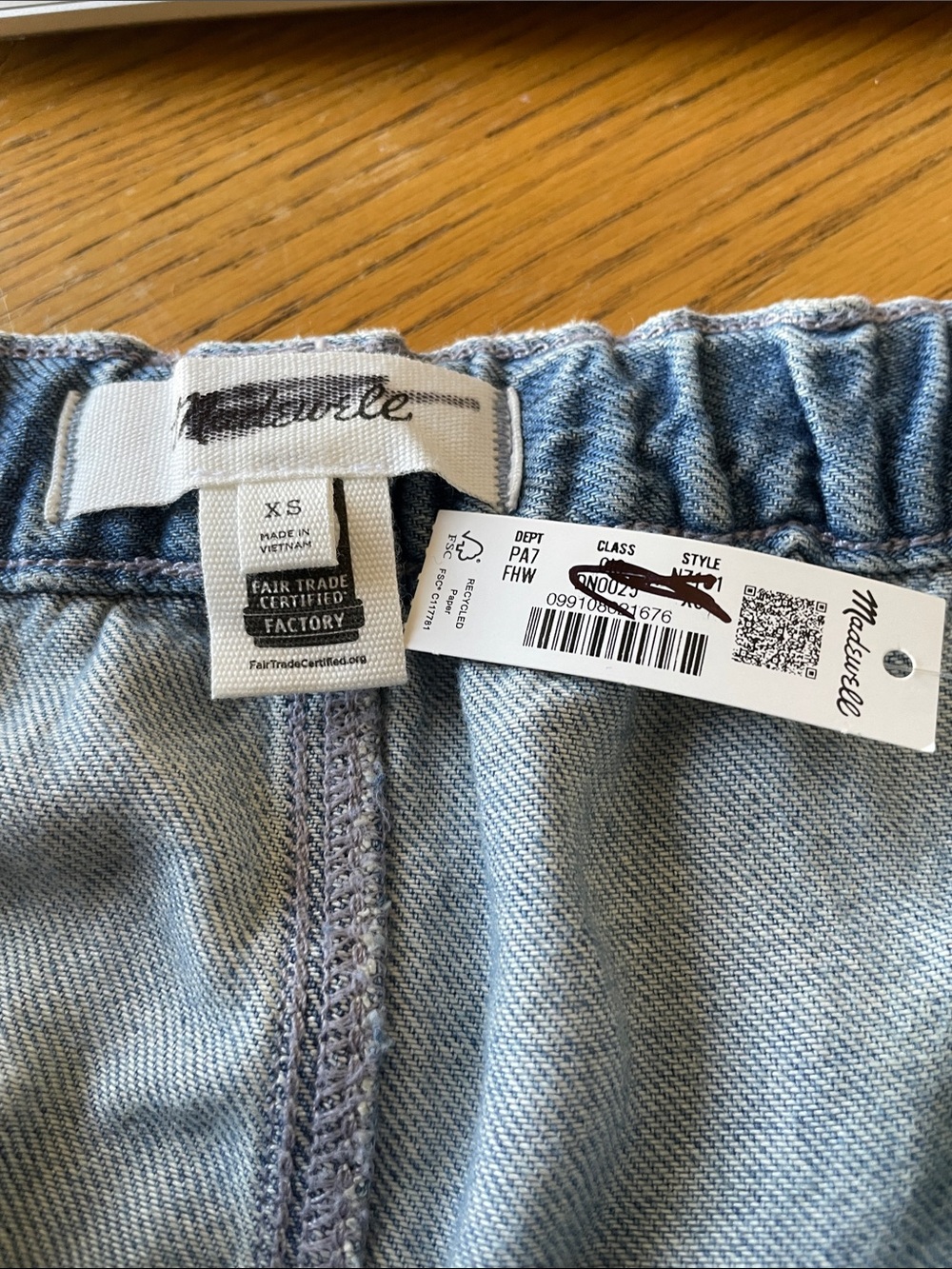 Madewell Pull-On Track Pants in Airy Denim Size XS NEW with Tag - Picture 7 of 7